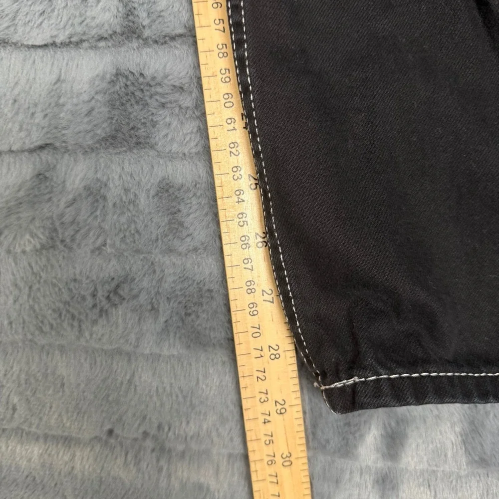 BDG Urban Outfitter Relaxed Mens Skate Jean Black White Contrast Stitch Cargo 27